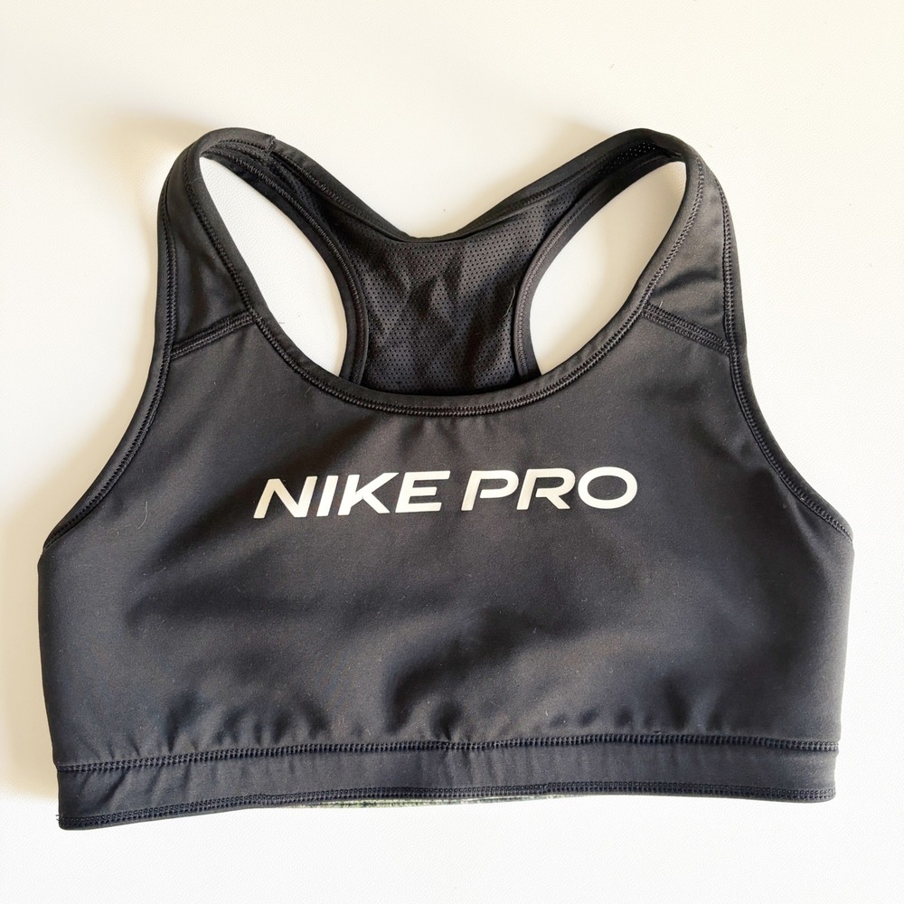 Nike Womens Black Floral Camo Reversible Racerback Nike Pro Sports Bra Small